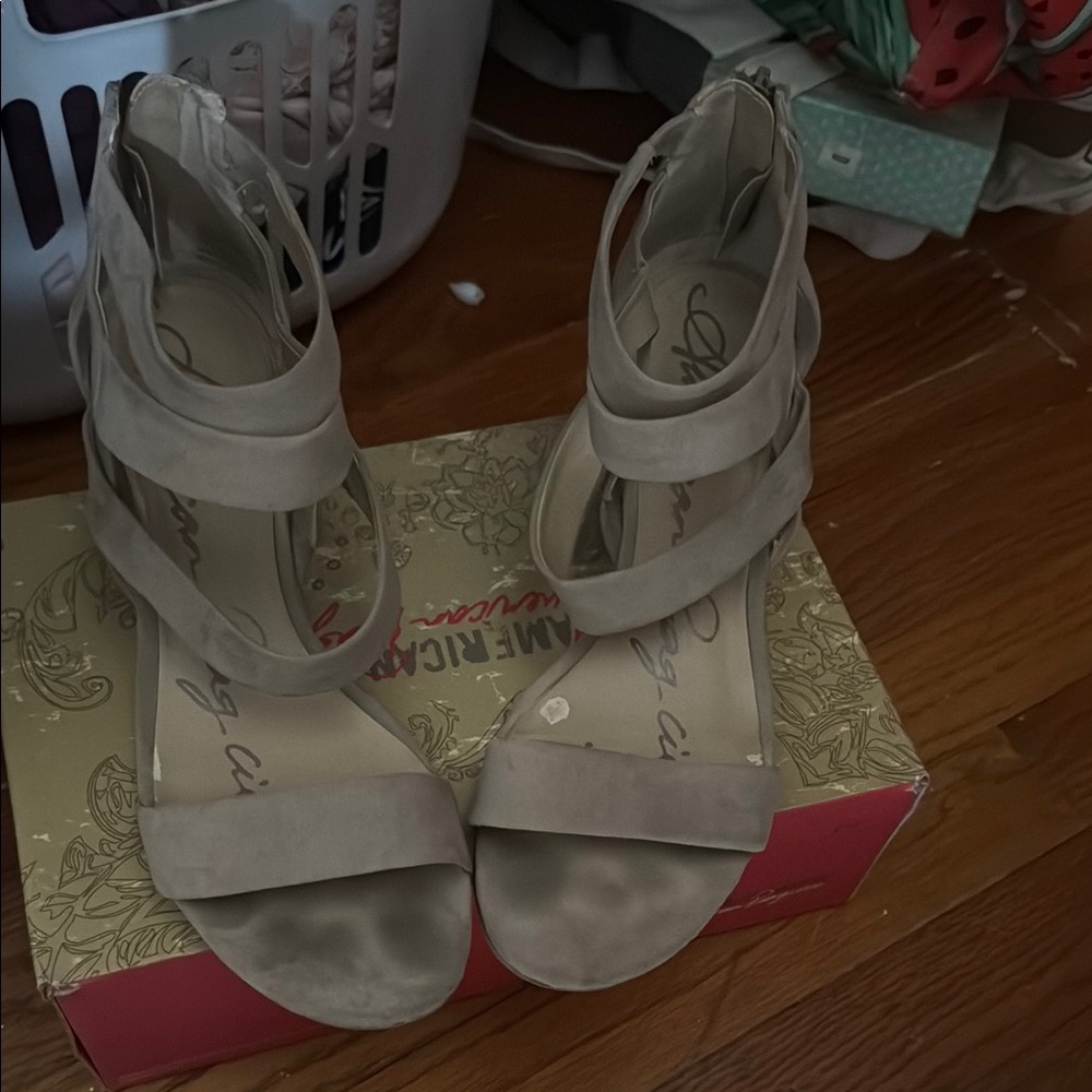 Elegant Beige Strappy Heels